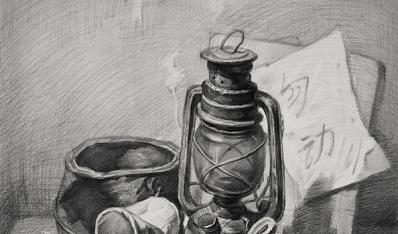 學生素描靜物作品
