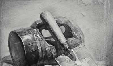 鐵鍬水果鐵尺素描靜物老師作品